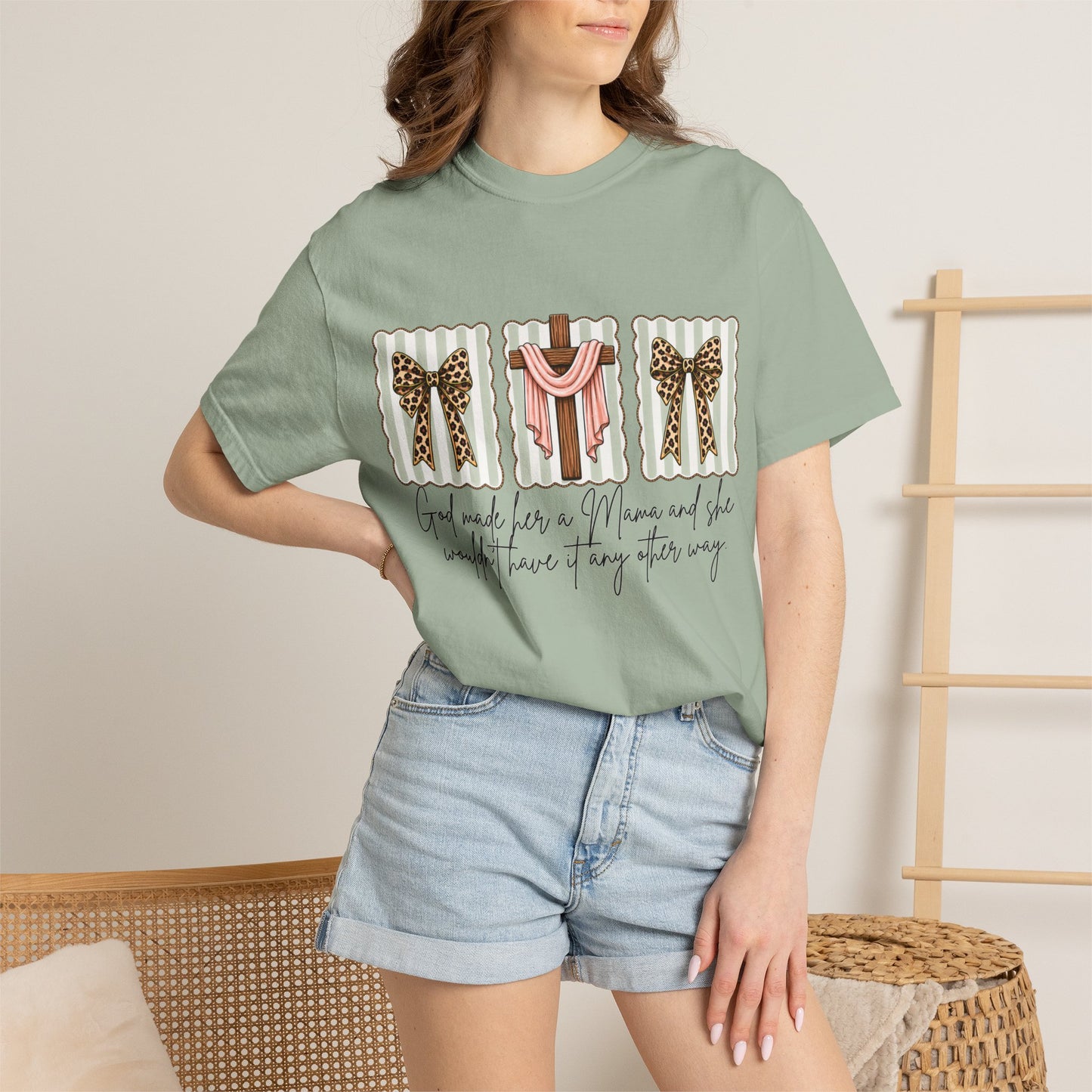 COMFORT COLORS - Graphic T-Shirt — "God Made Me a Mom and She Wouldn’t Have It Any Other Way" Gift Tee