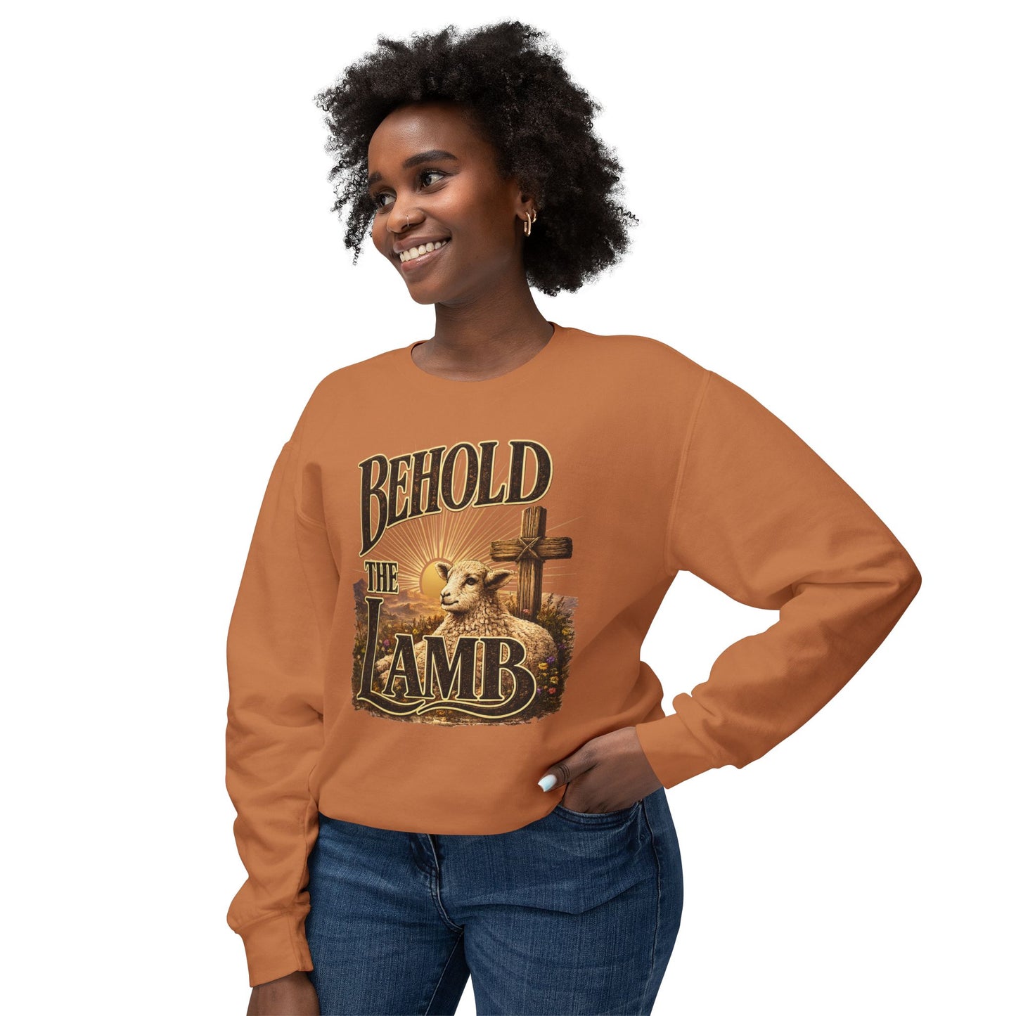 COMFORT COLORS - Behold the Lamb Sweatshirt — Christian Easter Crewneck