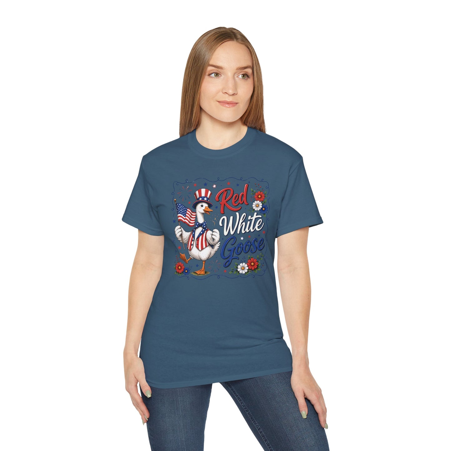 Patriotic "Red White Goose" Tee