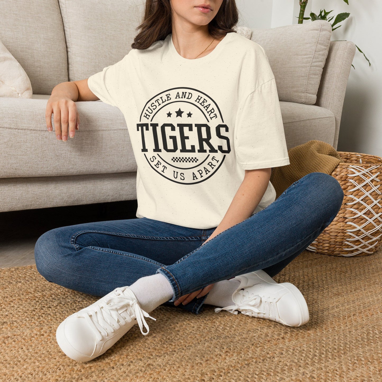 GILDAN - T-Shirt — Tigers Vintage Athletic Seal (“Hustle and Heart”)