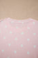 Sky Blue Exposed Seam Detail Polka Dot Loose Tee Drawstring Shorts Set
