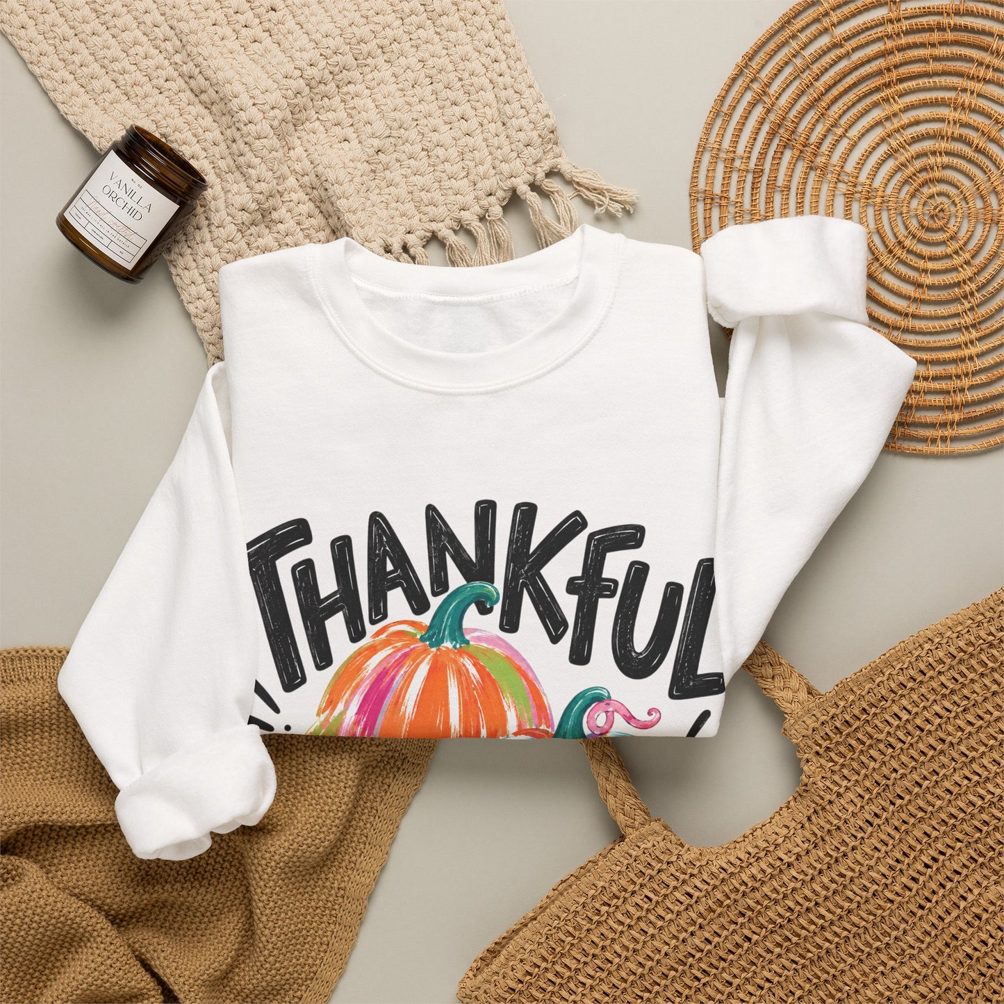 GILDAN - Thankful Pumpkin Crewneck Sweatshirt