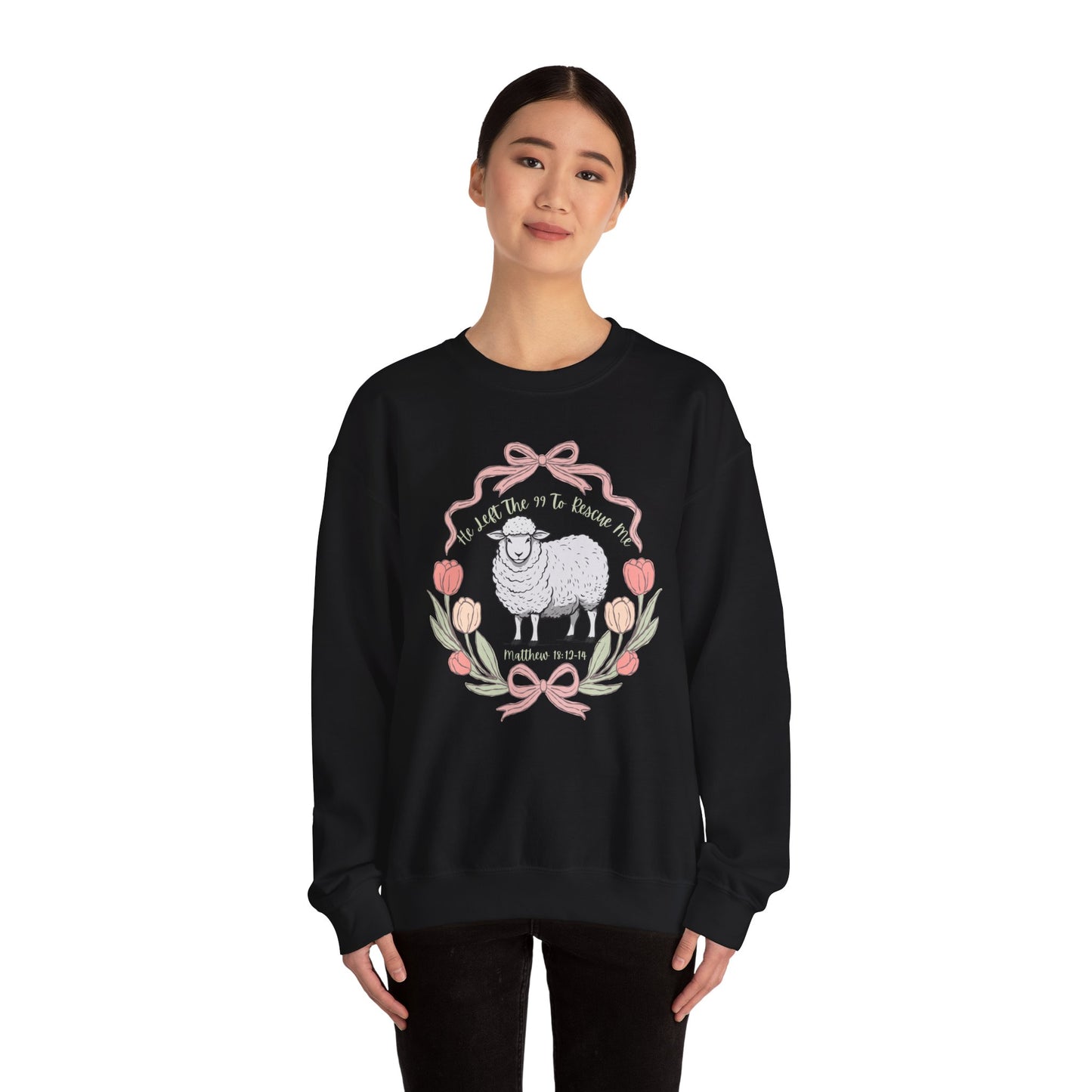 HE LEFT THE 99 WITH RIBBON FRAME ADULT SWEATSHIRT - FRONT AND BACK PRINT