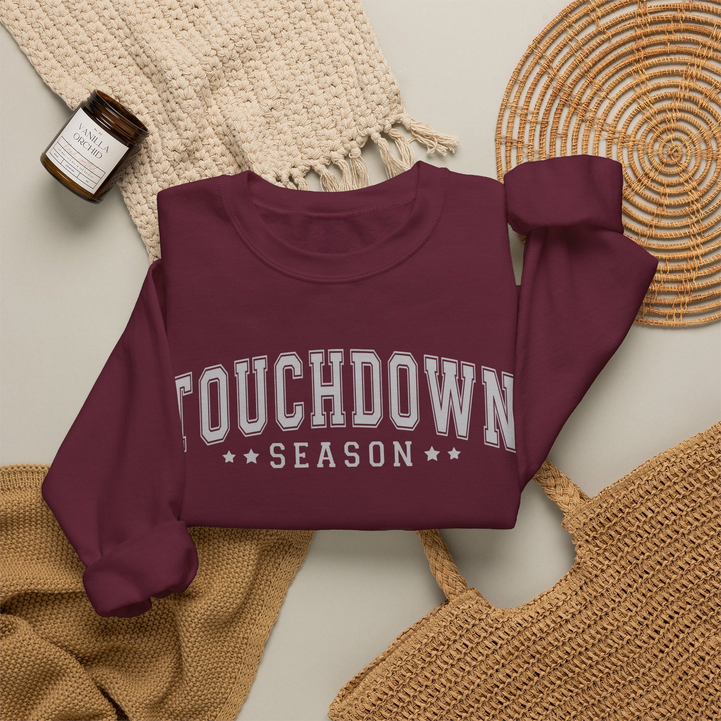 GILDAN - Touchdown Season Crewneck Sweatshirt — Football Game Day Pullover