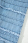 Beau Blue Ruffled Hem Wide Leg Chambray Pants