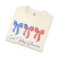 God Bless America Patriotic T-Shirt — Red, White & Blue Bow Design
