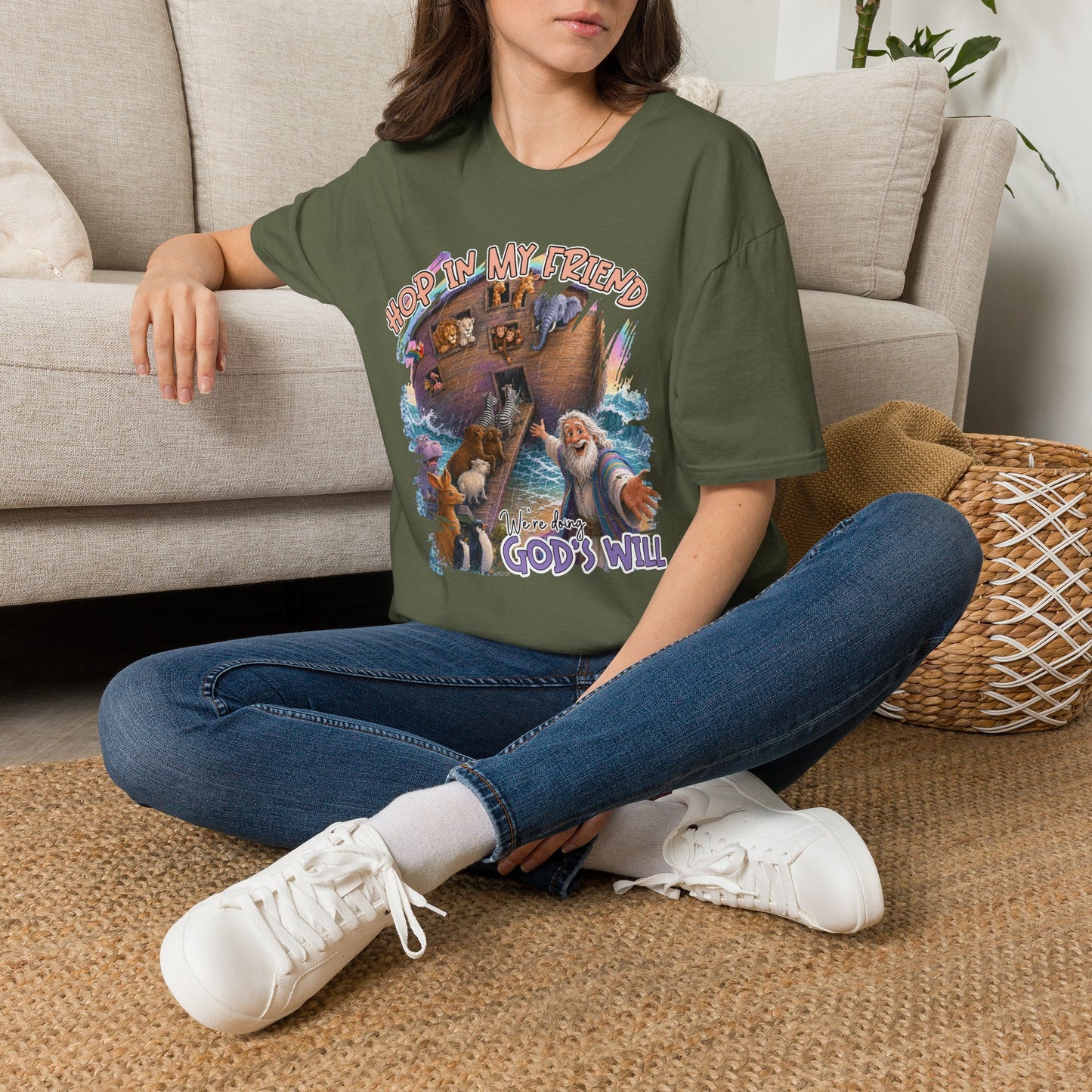 GILDAN - Hop In My Friend T-Shirt — Cute Noah’s Ark Animal Graphic Tee