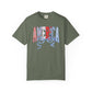 COMFORT COLORS  - America Graphic T-Shirt – Patriotic Red White Blue Tee with Ribbon
