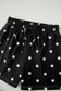 Sky Blue Exposed Seam Detail Polka Dot Loose Tee Drawstring Shorts Set