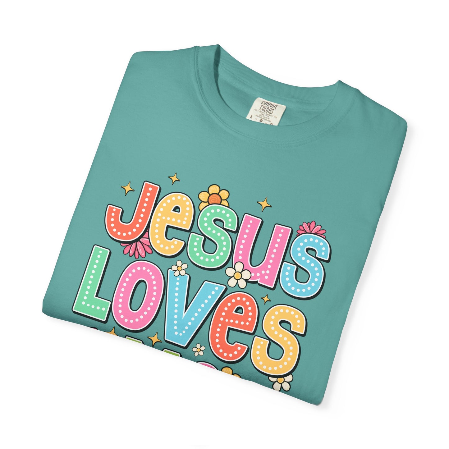 COMFORT COLORS - Jesus Loves Me T-Shirt — Colorful Retro Kids/Youth Faith Tee