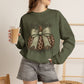 GILDAN - Hey There Pumpkin Sweatshirt — Leopard Pumpkin with Olive Bow Fall Crewneck