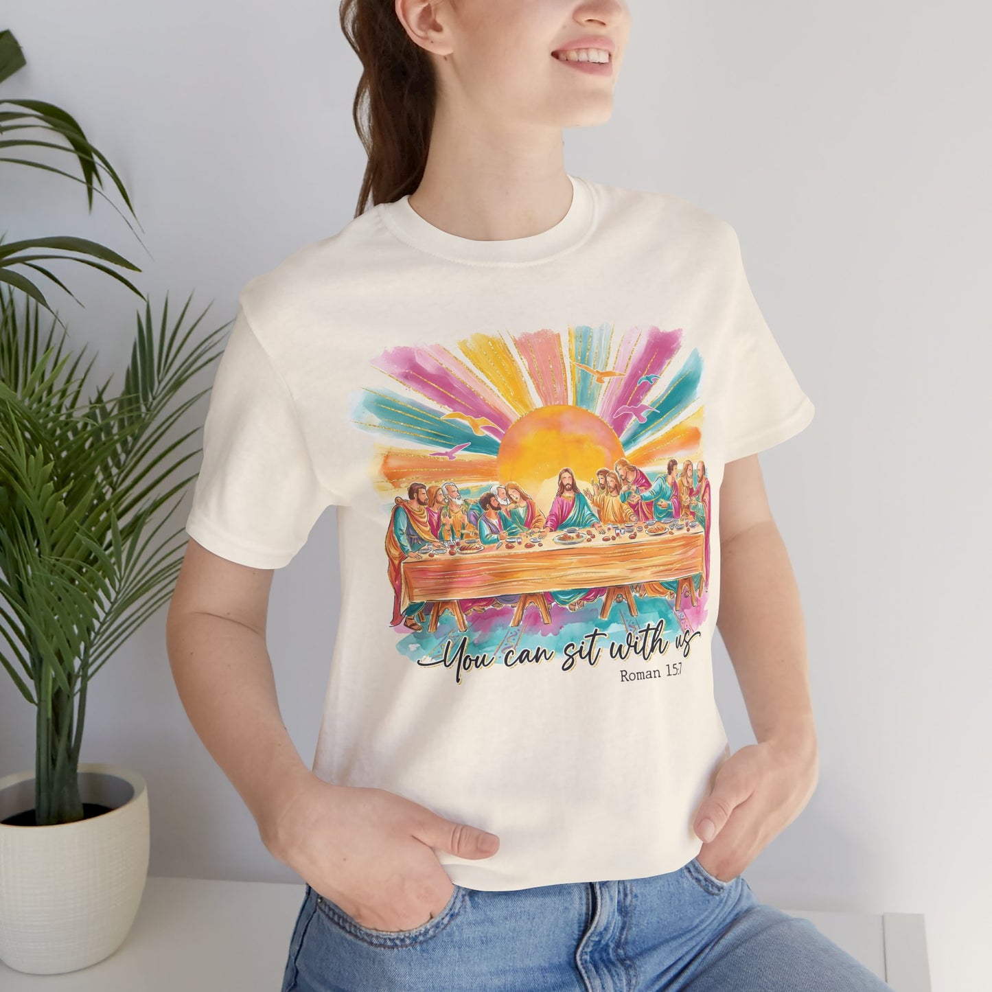 BELLA CANVAS -  The Last Supper Tee — "You can sit with us" Christian Graphic T-Shirt