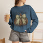 GILDAN - Hey There Pumpkin Sweatshirt — Leopard Pumpkin with Olive Bow Fall Crewneck