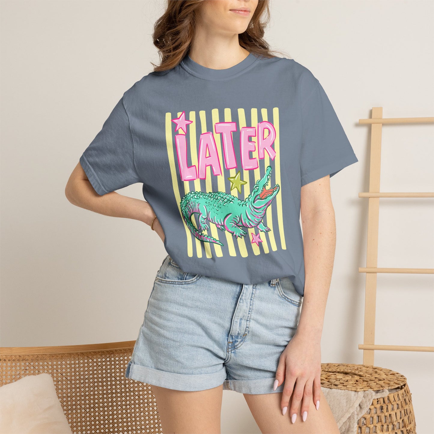 Later Alligator Graphic T-Shirt — "Later" Front / "After While" Back