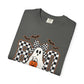 COMFORT COLORS - Boo Ghost Halloween T-Shirt — Checkered Pumpkin Trick-or-Treat Tee