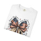 COMFORT COLORS - Patriotic American Flag Bow T-Shirt — "Home of the Brave" Fourth of July Tee