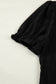 White Solid Color Textured Notched Neck Puff Sleeve Blouse