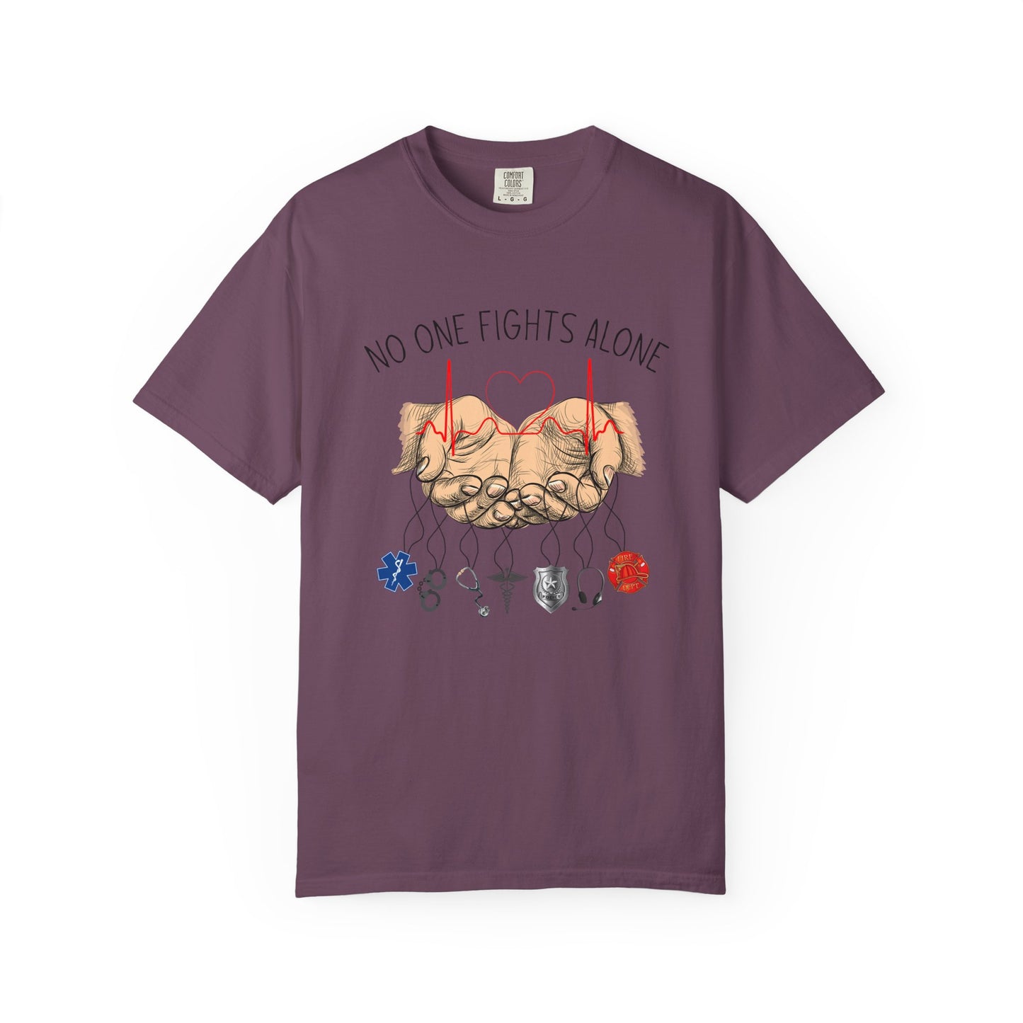 COMFORT COLORS - No One Fights Alone T-Shirt — Supportive Cancer Awareness Tee