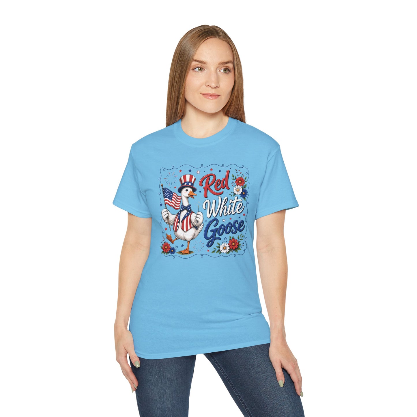 Patriotic "Red White Goose" Tee