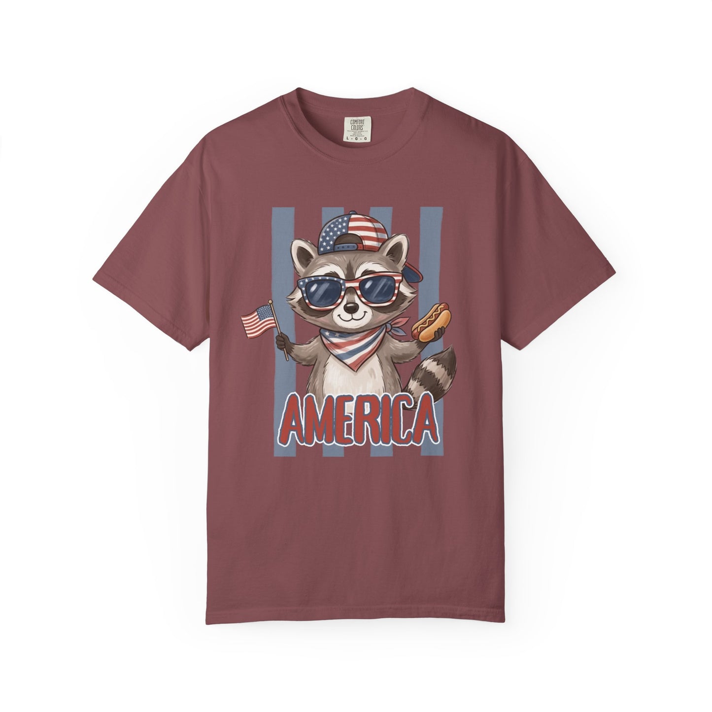 COMFORT COLORS - Patriotic Raccoon America T-Shirt