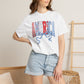 COMFORT COLORS  - America Graphic T-Shirt – Patriotic Red White Blue Tee with Ribbon