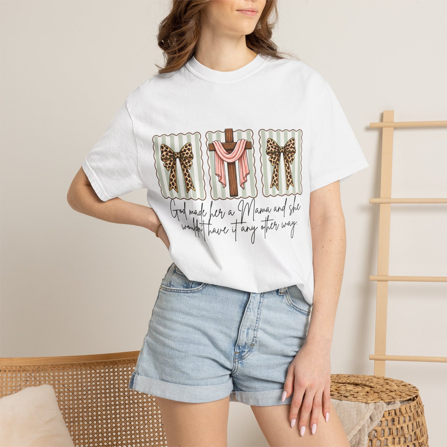 COMFORT COLORS - Graphic T-Shirt — "God Made Me a Mom and She Wouldn’t Have It Any Other Way" Gift Tee