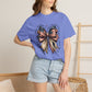 COMFORT COLORS - Patriotic American Flag Bow T-Shirt — "Home of the Brave" Fourth of July Tee