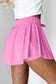 Light Green Drawstring Elastic Waistband Lined Tennis Skorts