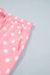 Green Polka Dot Oversized Top Drawstring Short Set