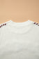 Beige Drop Shoulder Game Day Letter Print Pullover Sweater