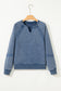 Jungle Green Lace Patchwork Detail Notched Neck Mineral Wash Baggy Sweatshirt