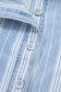 Sky Blue Stripe Boyfriend Chest Pocket Classic Denim Shacket