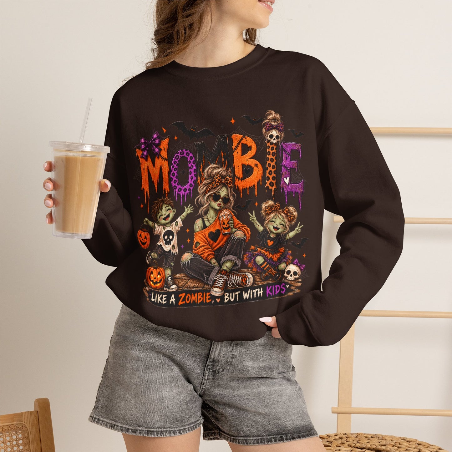 GILDAN - Mombie Halloween Sweatshirt — "Mombie" Zombie Mom Graphic Crewneck