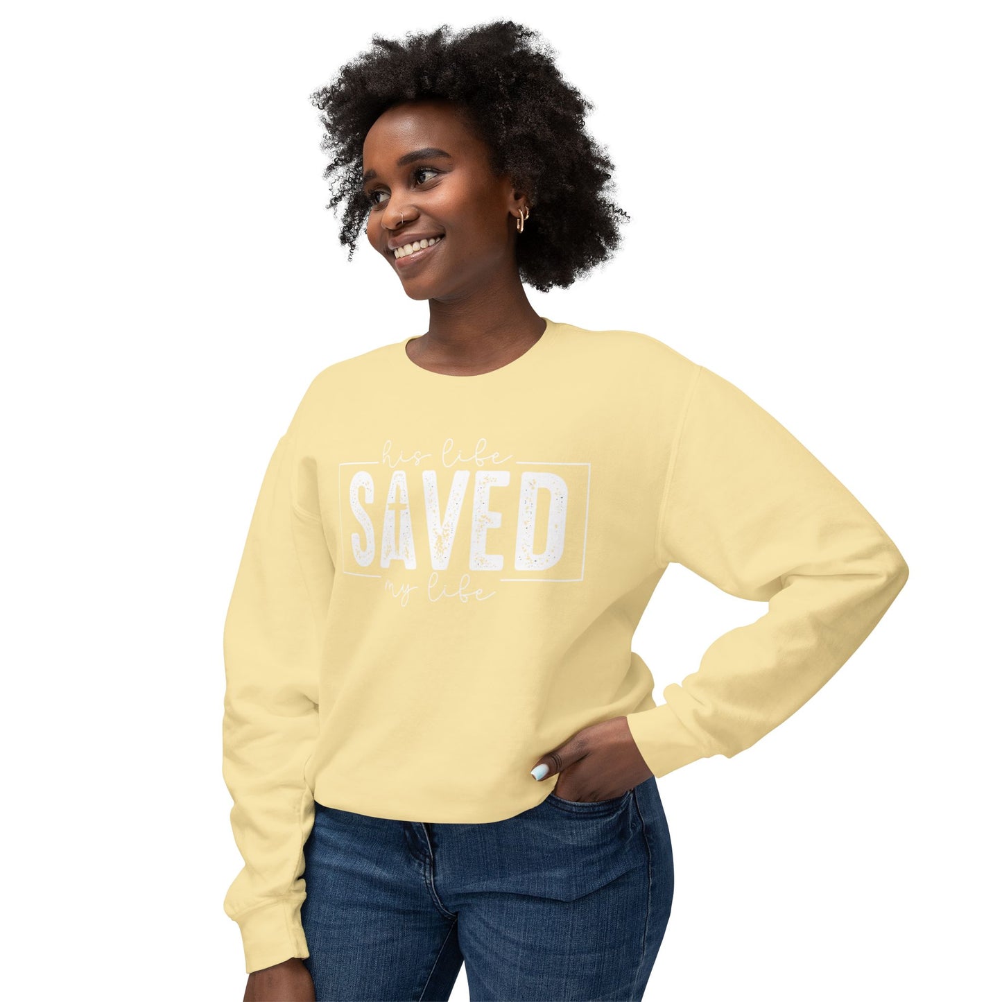 COMFORT COLORS - Saved By Grace Sweatshirt — Christian Inspirational Crewneck