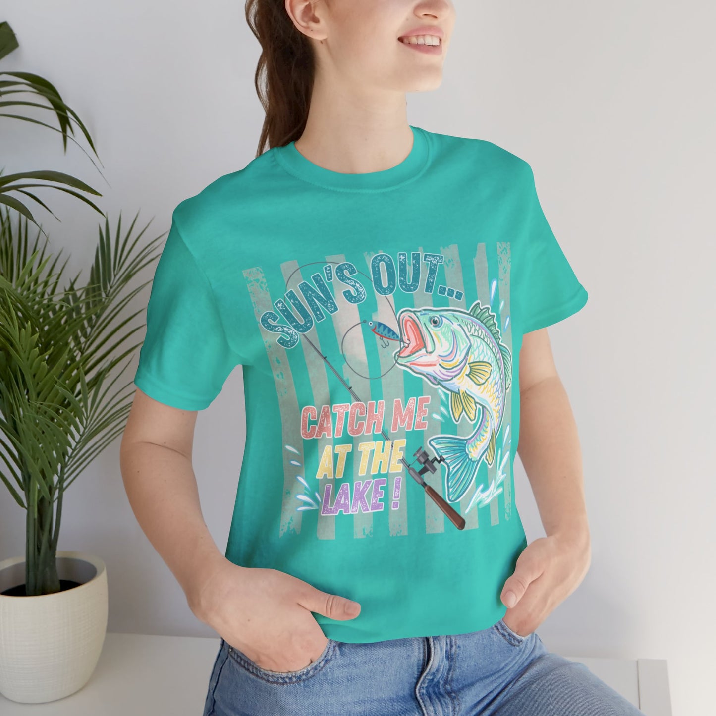 BELLA CANVAS - Sun's Out Catch Me at the Lake T-Shirt — Bass Fishing Summer Tee