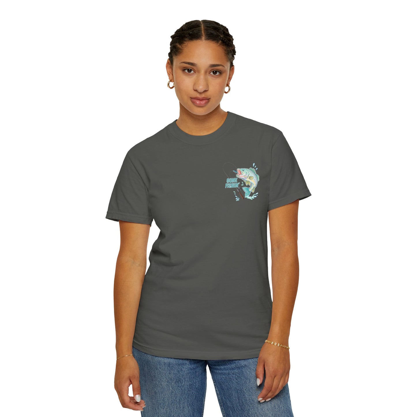 COMFORT COLORS - Catch me at the lake 2 side design tee