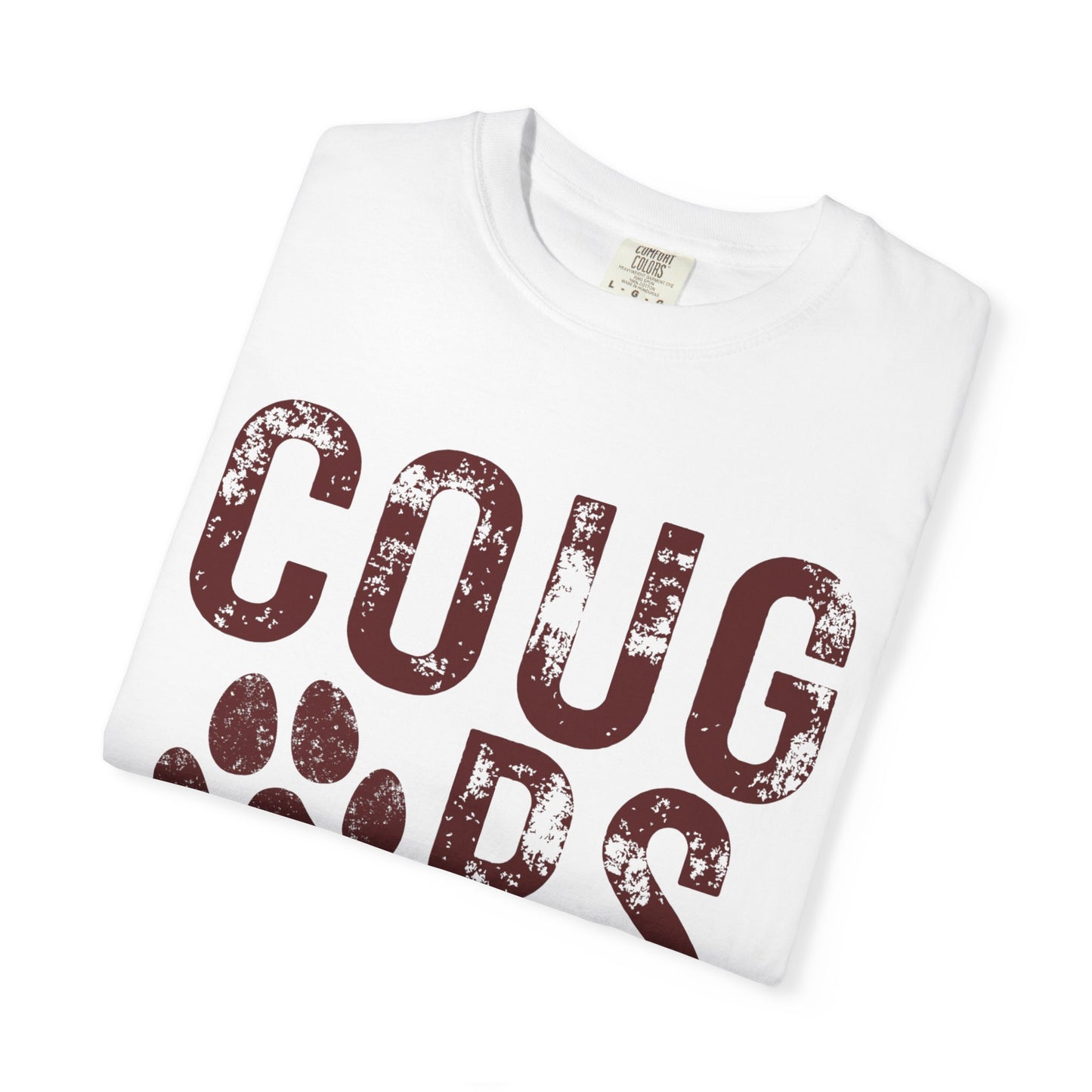 COMFORT COLORS - Cougars Distressed Paw T-Shirt