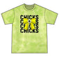Chicks Tie-Dye Tee — Yellow Bow Graphic Soft Cotton Shirt