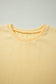 Yellow Eyelet Lace Patchwork Sleeve Short 2pcs Outfit