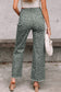 Gray Leopard Frayed Edge Wide Leg High Waist Jeans