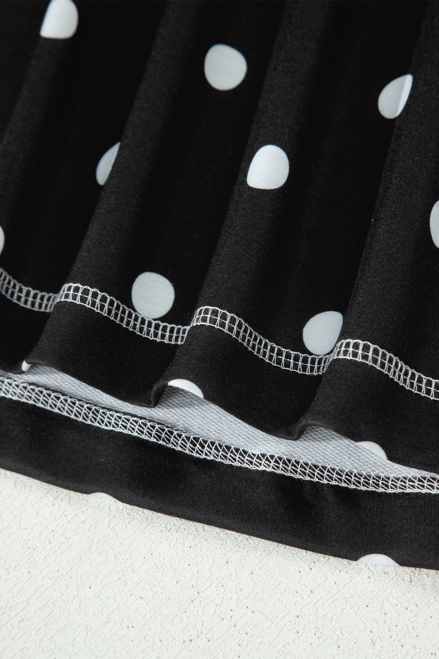 Sky Blue Exposed Seam Detail Polka Dot Loose Tee Drawstring Shorts Set