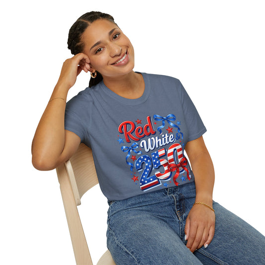 GILDAN - Patriotic "Red White & 4th" T-Shirt — USA Stars & Stripes 4th of July Tee