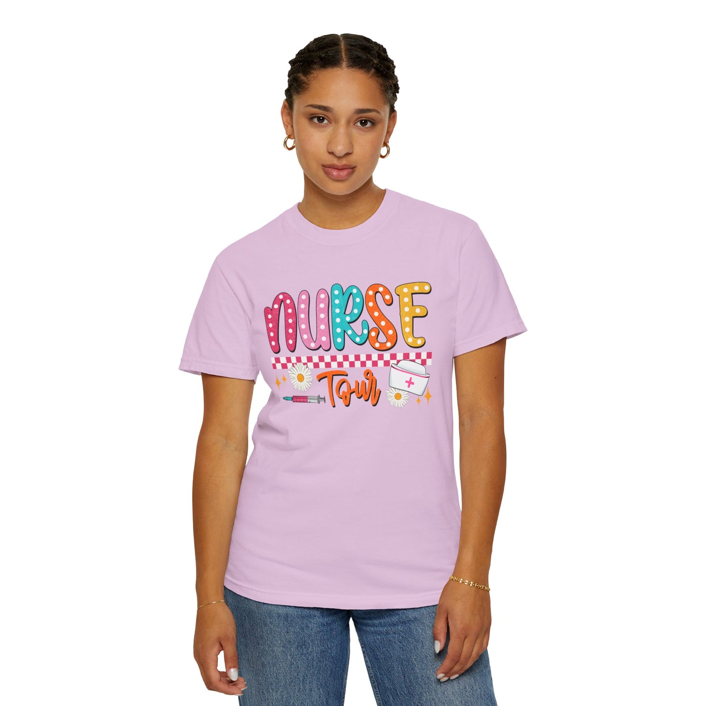 COMFORT COLORS - T-Shirt — "Nurse Tour" Colorful Cute Nursing Graphic Tee