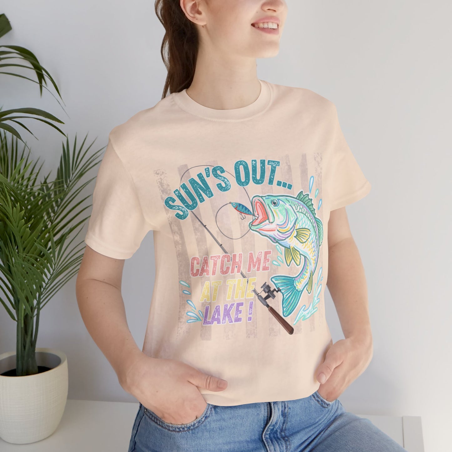BELLA CANVAS - Sun's Out Catch Me at the Lake T-Shirt — Bass Fishing Summer Tee