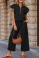 Apricot Textured Ruffled Sleeve Zipped Top and Wide Leg Pants Set