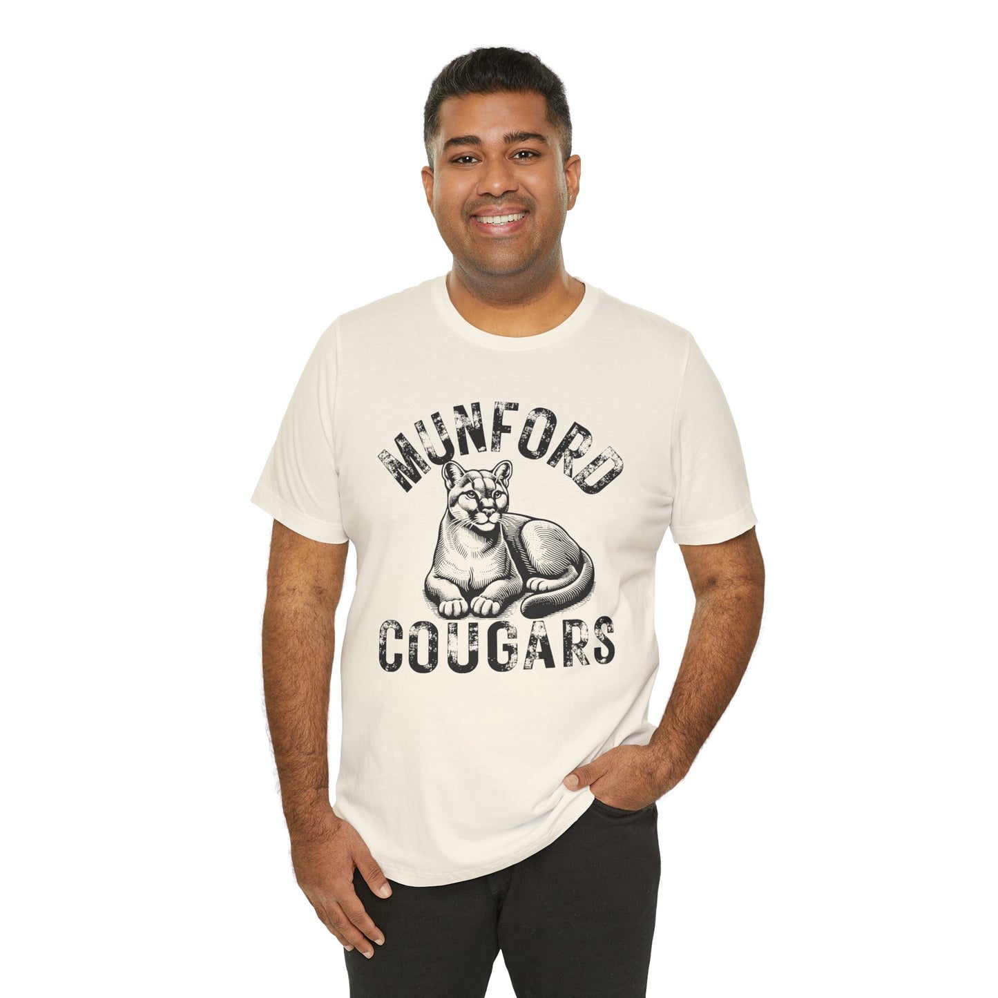 BELLA CANVAS - Munford Cougars T-Shirt — Vintage Cougar Mascot School Spirit Tee