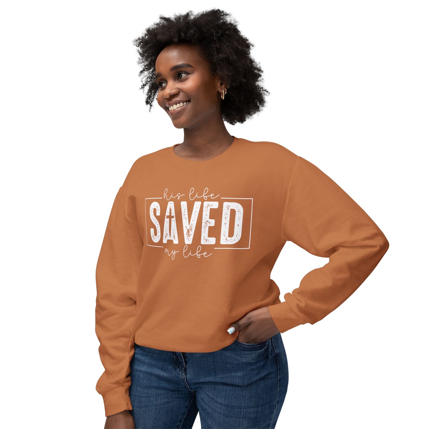 COMFORT COLORS - Saved By Grace Sweatshirt — Christian Inspirational Crewneck