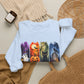 GILDAN - Spooky Season Halloween Crewneck Sweatshirt — Ghost, Jack-O'-Lantern & Black Cat Design