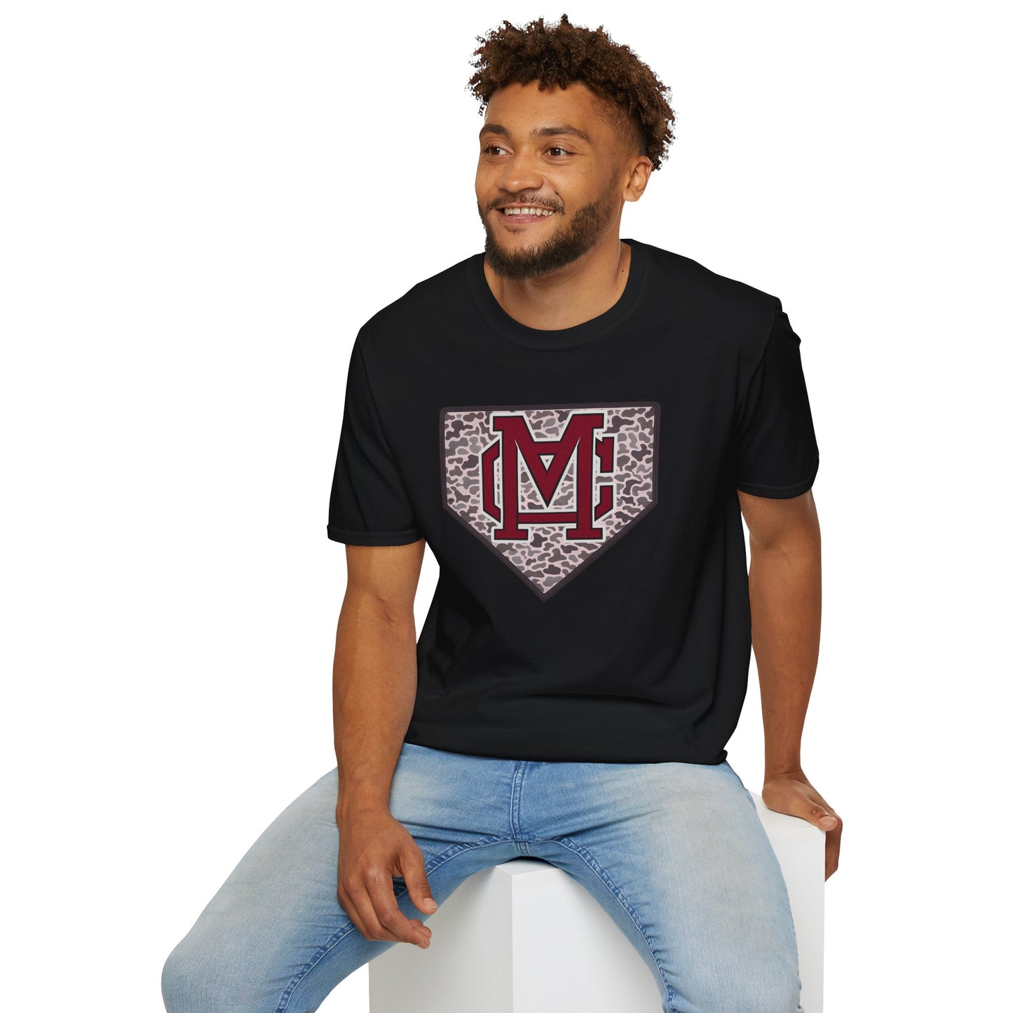 GILDAN - Home Plate Monogram T-Shirt — Camouflage Baseball Logo Tee
