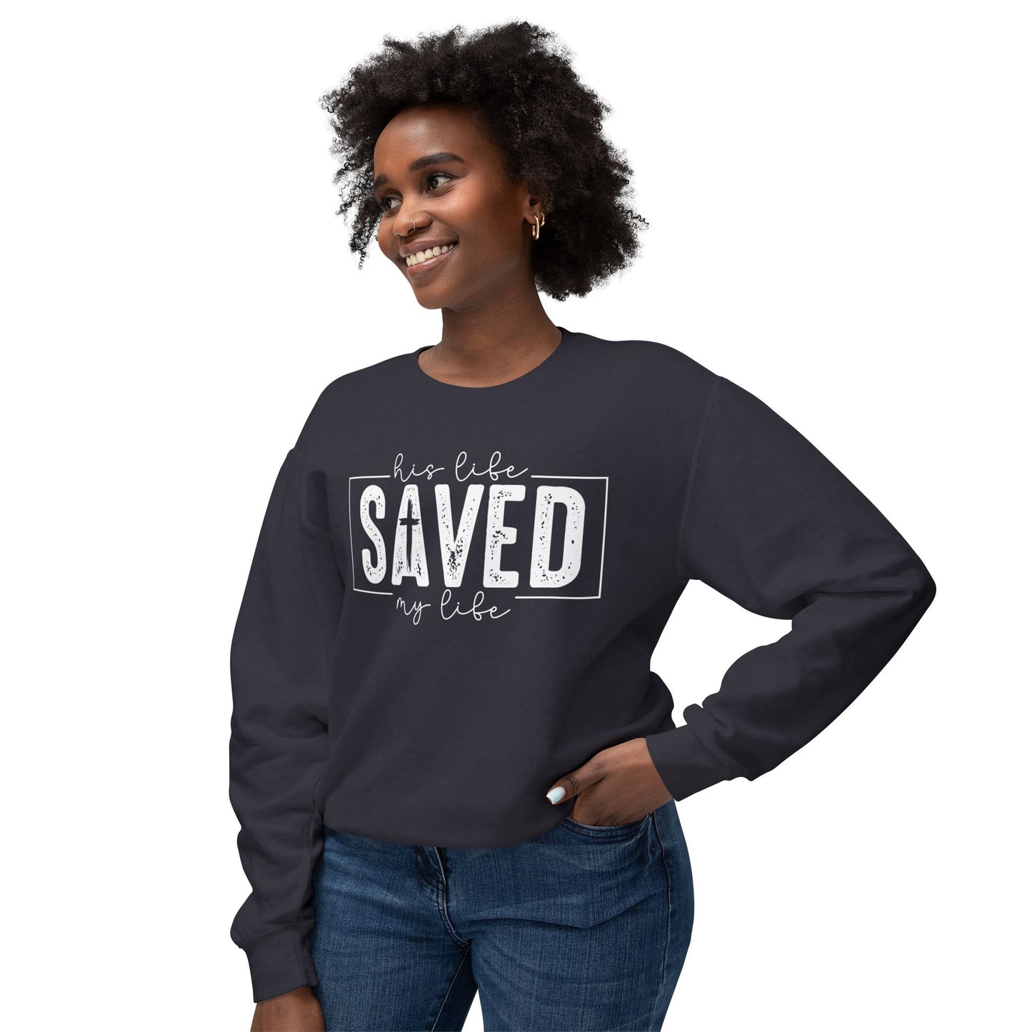 COMFORT COLORS - Saved By Grace Sweatshirt — Christian Inspirational Crewneck